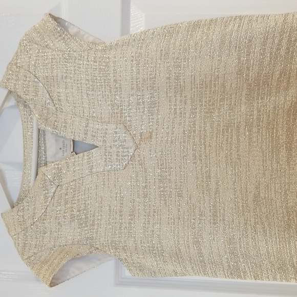 Kate spade shift dress mettallic tweed fabric  little stain in front - Picture 2 of 4